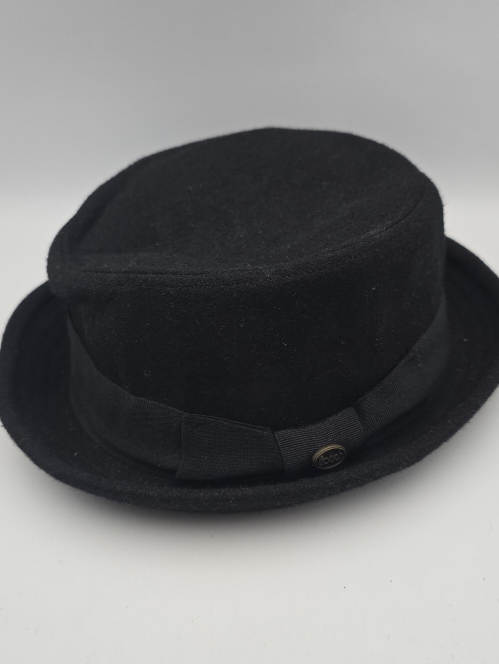 Epoch Black Wool Pork Pie Fedora Hat Size S/M